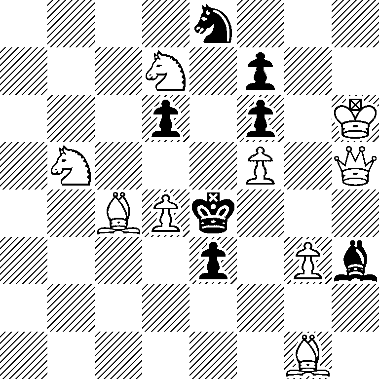 4n3/3N1p2/3p1p1K/1N3P1Q/2BPk3/4p1Pb/8/6B1