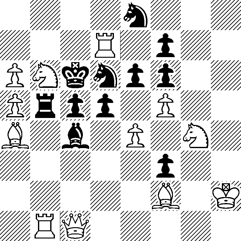 4n3/3R1p2/PNknpp2/Prpp1P2/B1b1P1N1/5p2/5B1K/1RQ5