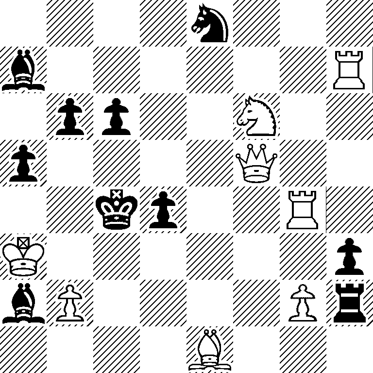 4n3/b6R/1pp2N2/p4Q2/2kp2R1/K6p/bP4Pr/4B3