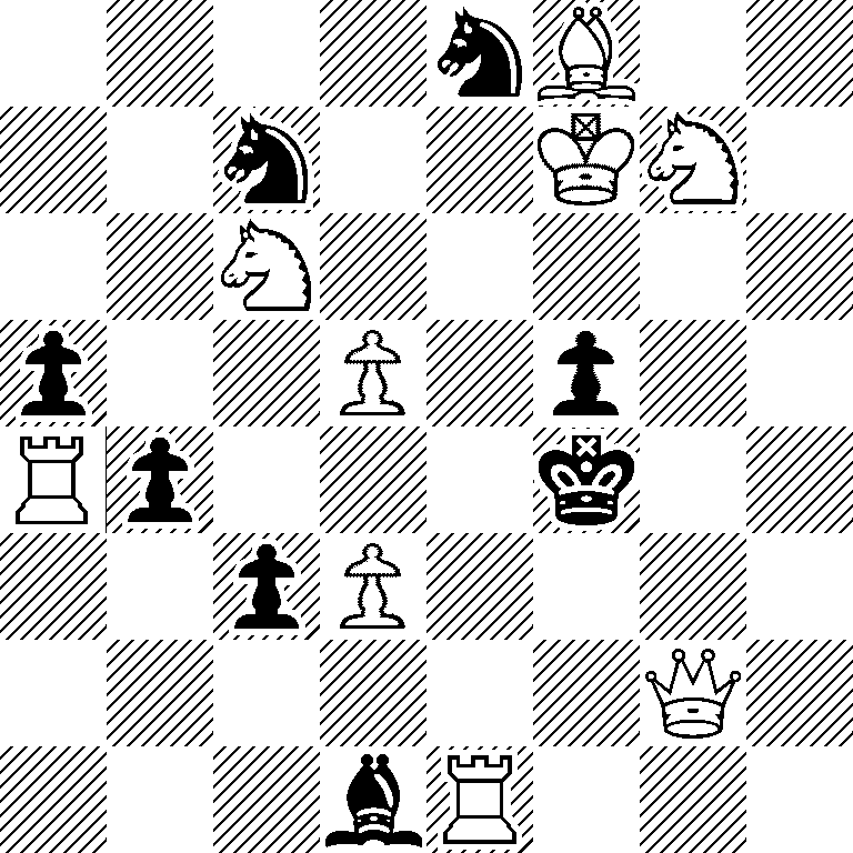 4nB2/2n2KN1/2N5/p2P1p2/Rp3k2/2pP4/6Q1/3bR3