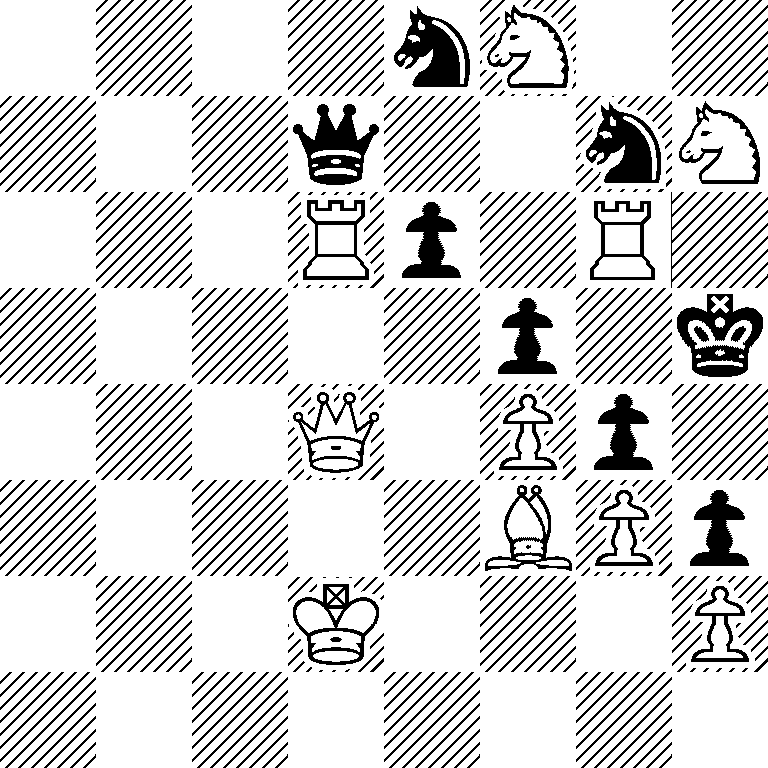 4nN2/3q2nN/3Rp1R1/5p1k/3Q1Pp1/5BPp/3K3P/8