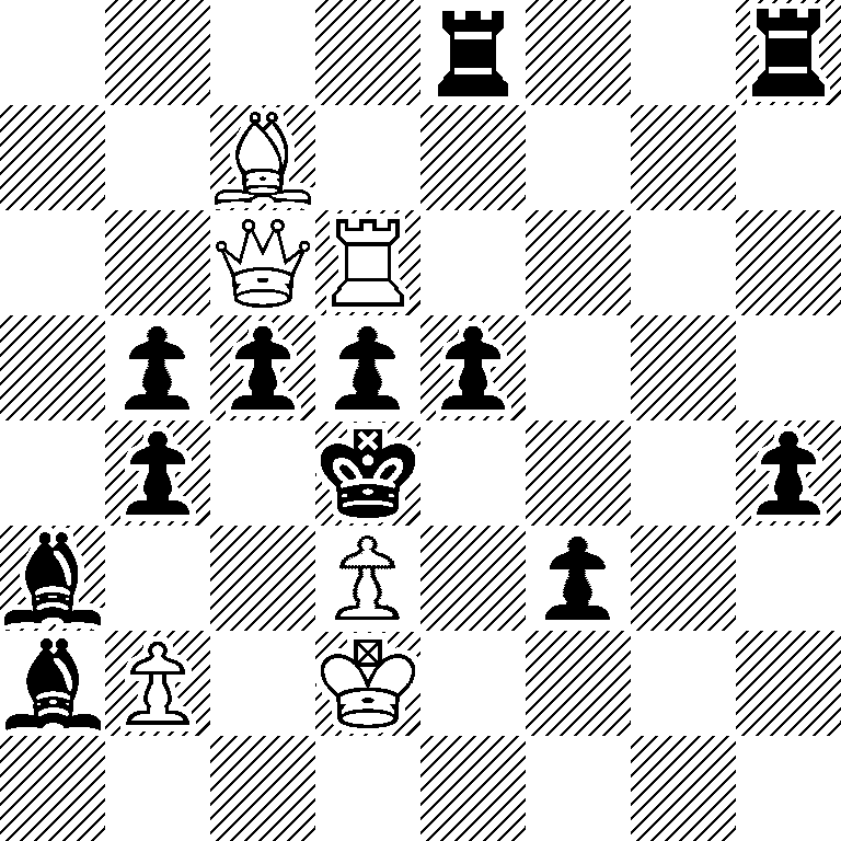 4r2r/2B5/2QR4/1pppp3/1p1k3p/b2P1p2/bP1K4/8