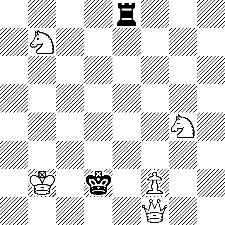 4r3/1N6/8/8/6N1/8/1K1k1P2/5Q2