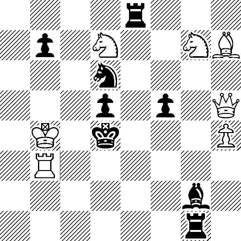 4r3/1p1N2NB/3n4/3p1p1Q/1K1k3P/1R6/6b1/6r1