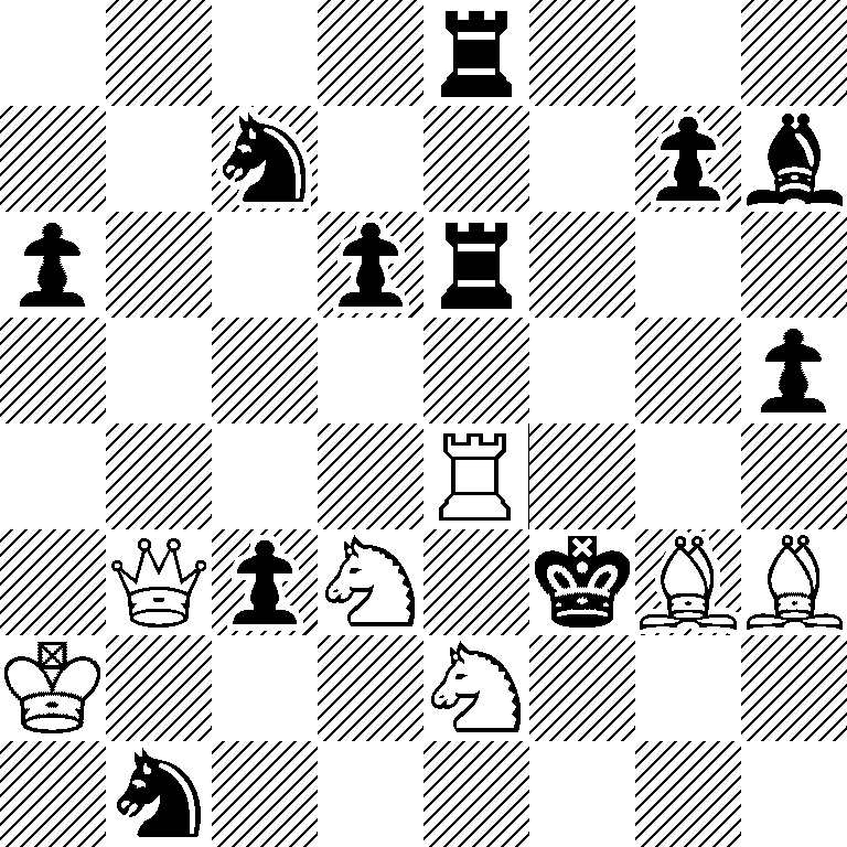 4r3/2n3pb/p2pr3/7p/4R3/1QpN1kBB/K3N3/1n6