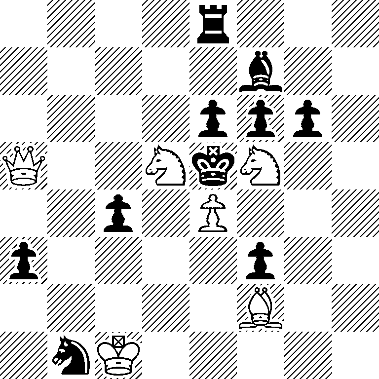 4r3/5b2/4ppp1/Q2NkN2/2p1P3/p4p2/5B2/1nK5