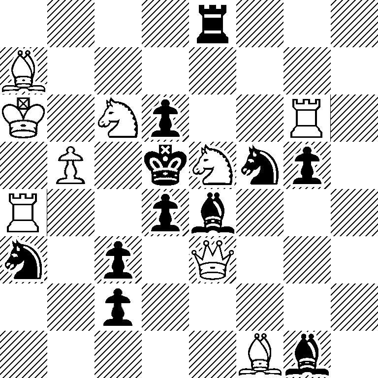 4r3/B7/K1Np2R1/1P1kNnp1/R2pb3/n1p1Q3/2p5/5Bb1