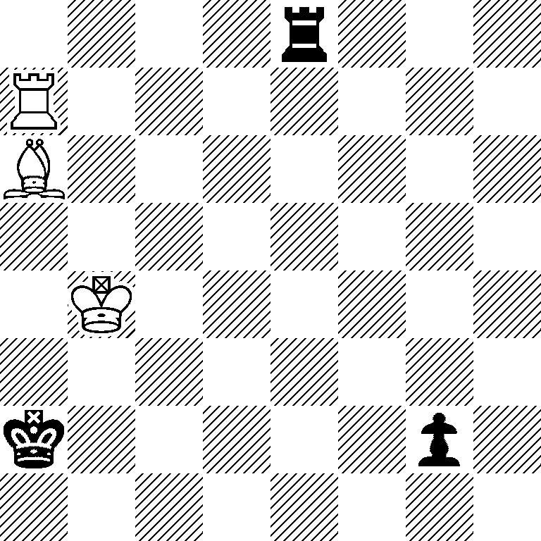 4r3/R7/B7/8/1K6/8/k5p1/8