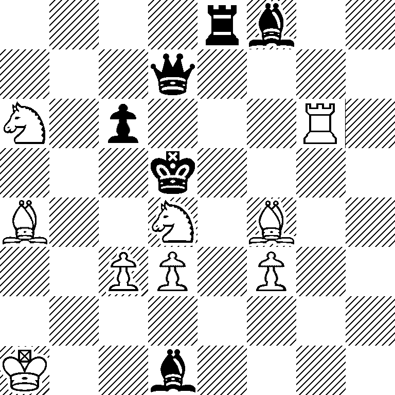 4rb2/3q4/N1p3R1/3k4/B2N1B2/2PP1P2/8/K2b4