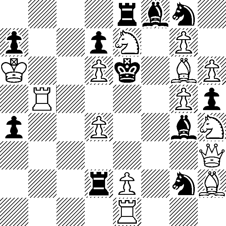 4rbn1/p2pN1P1/K2Pk1BP/1R4Pp/p2P2bN/7Q/3rP1nB/4R3