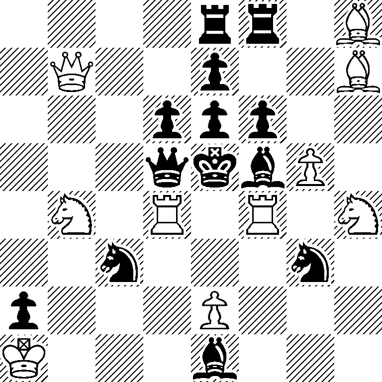 4rr1B/1Q2p2B/3ppp2/3qkbP1/1N1R1R1N/2n3n1/p3P3/K3b3