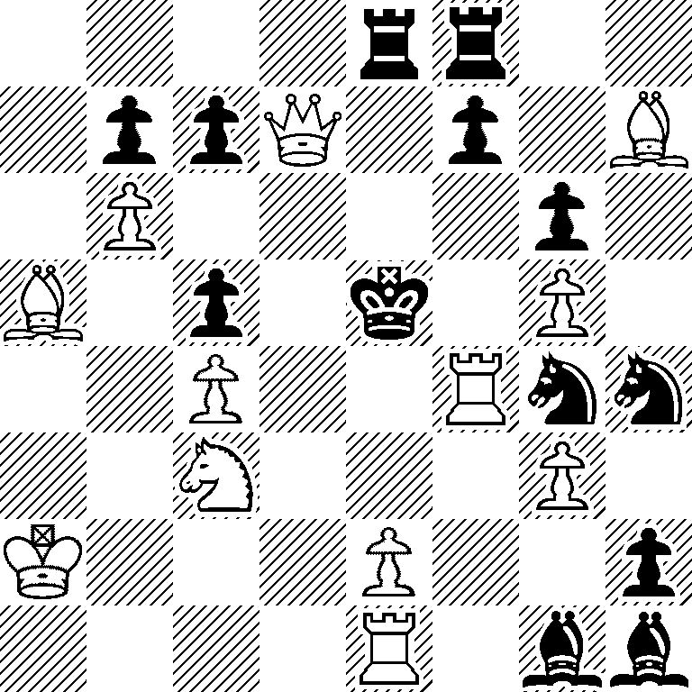 4rr2/1ppQ1p1B/1P4p1/B1p1k1P1/2P2Rnn/2N3P1/K3P2p/4R1bb