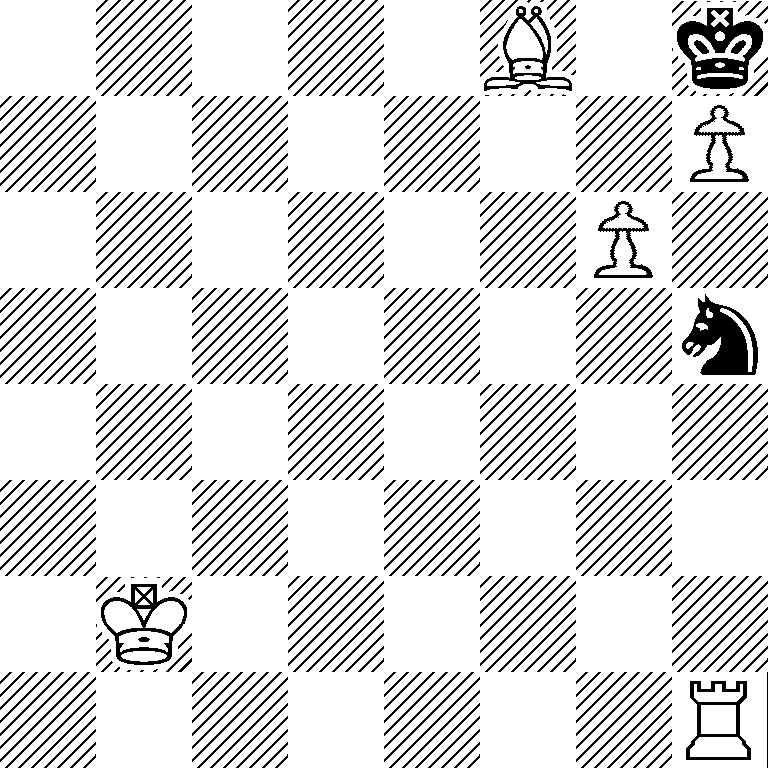 5B1k/7P/6P1/7n/8/8/1K6/7R