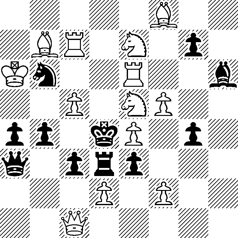 5B2/1BR1N1p1/Kn2R2b/2P1NP2/pp1kP1p1/q1prp3/3P1P2/2Q5