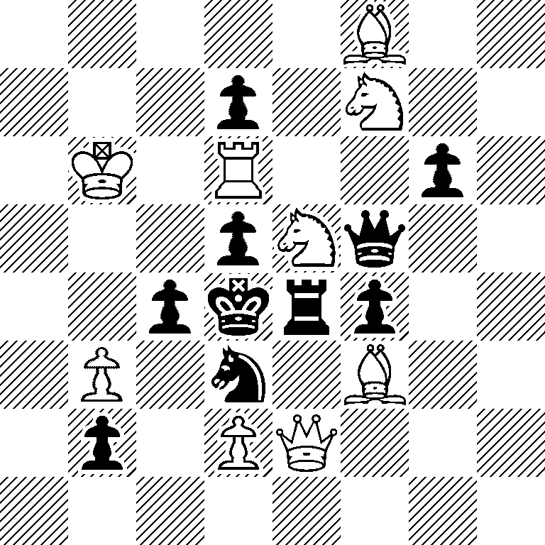 5B2/3p1N2/1K1R2p1/3pNq2/2pkrp2/1P1n1B2/1p1PQ3/8