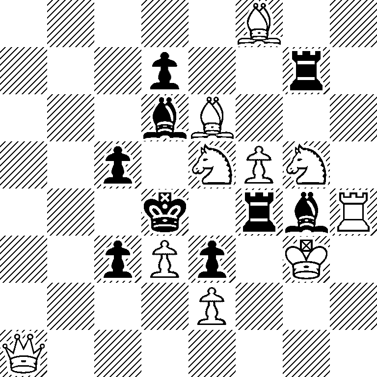 5B2/3p2r1/3bB3/2p1NPN1/3k1rbR/2pPp1K1/4P3/Q7