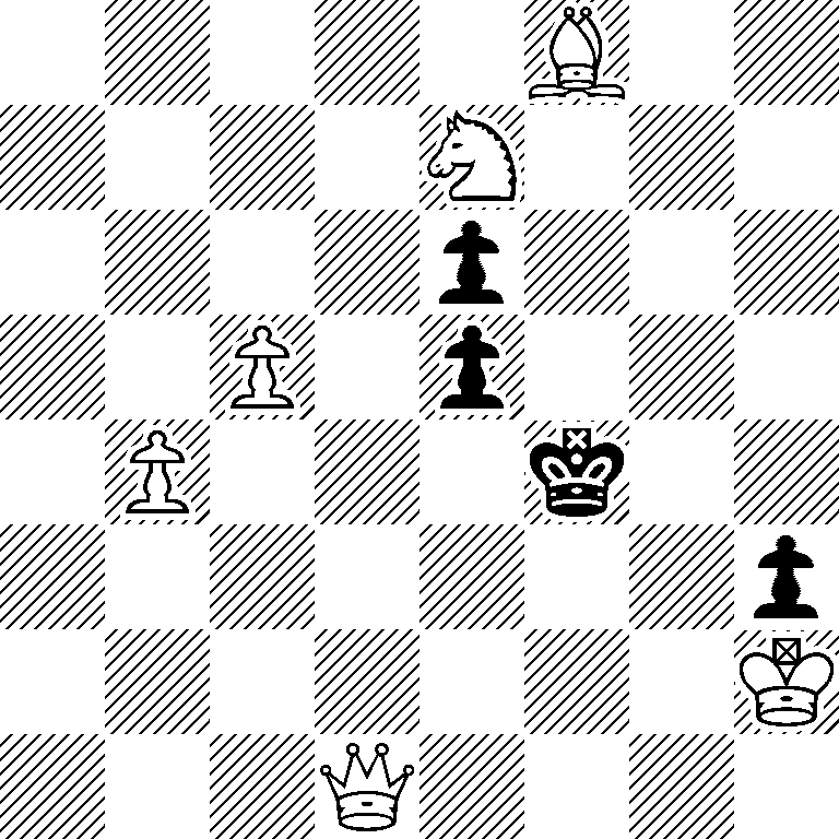 5B2/4N3/4p3/2P1p3/1P3k2/7p/7K/3Q4