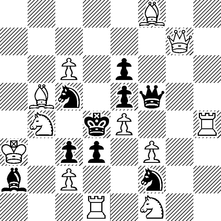 5B2/6Q1/2P1p3/1Bn1pq2/1N1kP2R/K1pp1P2/b1P2n2/3R1N2