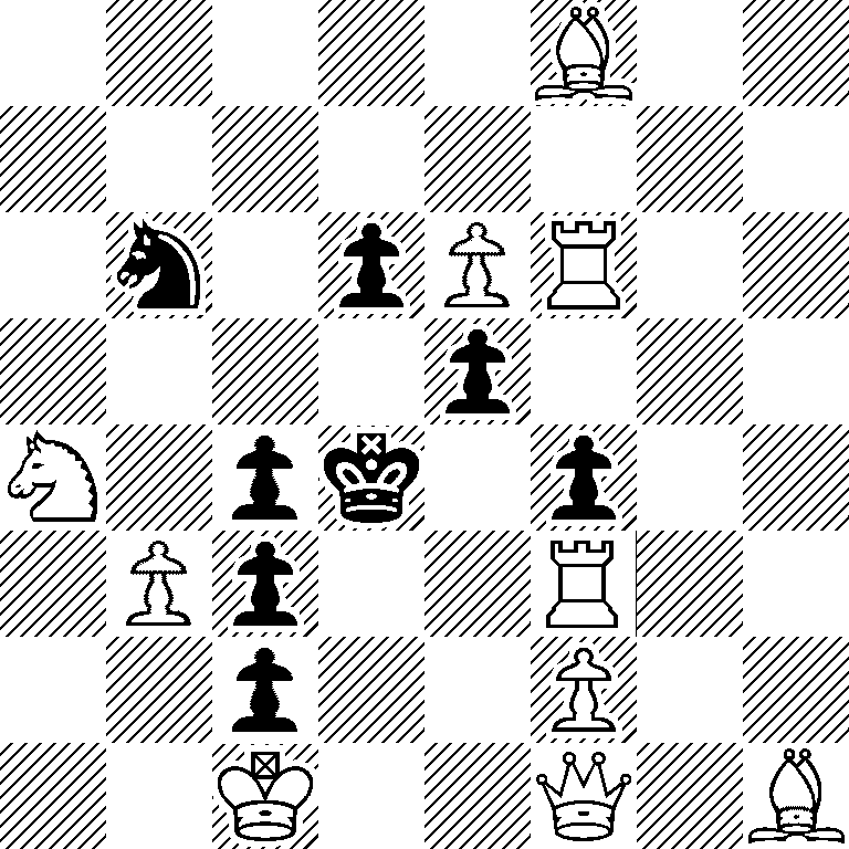 5B2/8/1n1pPR2/4p3/N1pk1p2/1Pp2R2/2p2P2/2K2Q1B