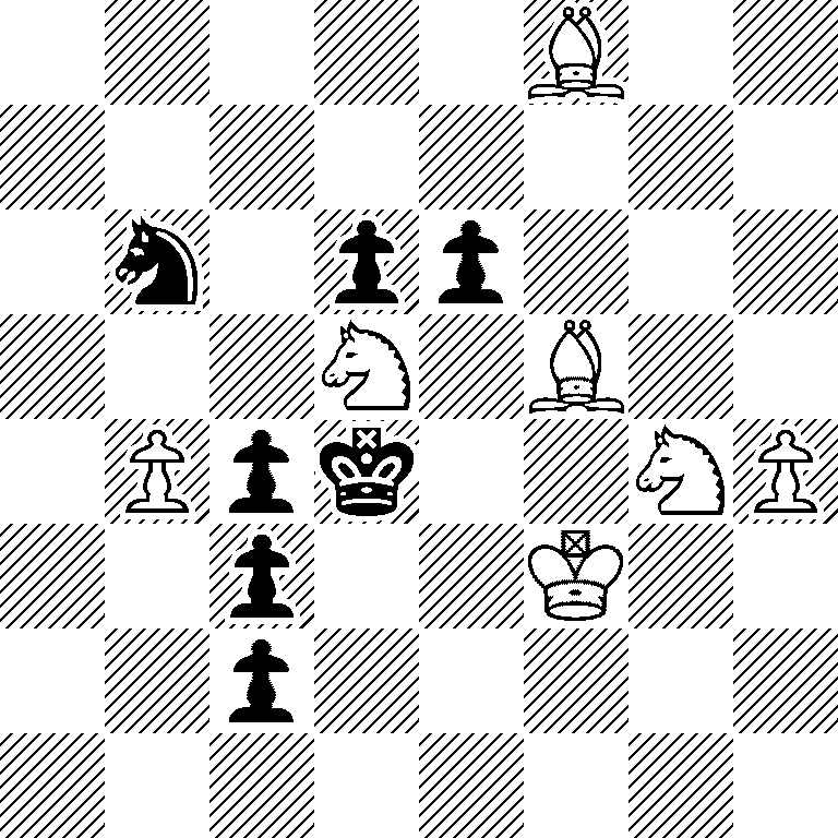 5B2/8/1n1pp3/3N1B2/1Ppk2NP/2p2K2/2p5/8