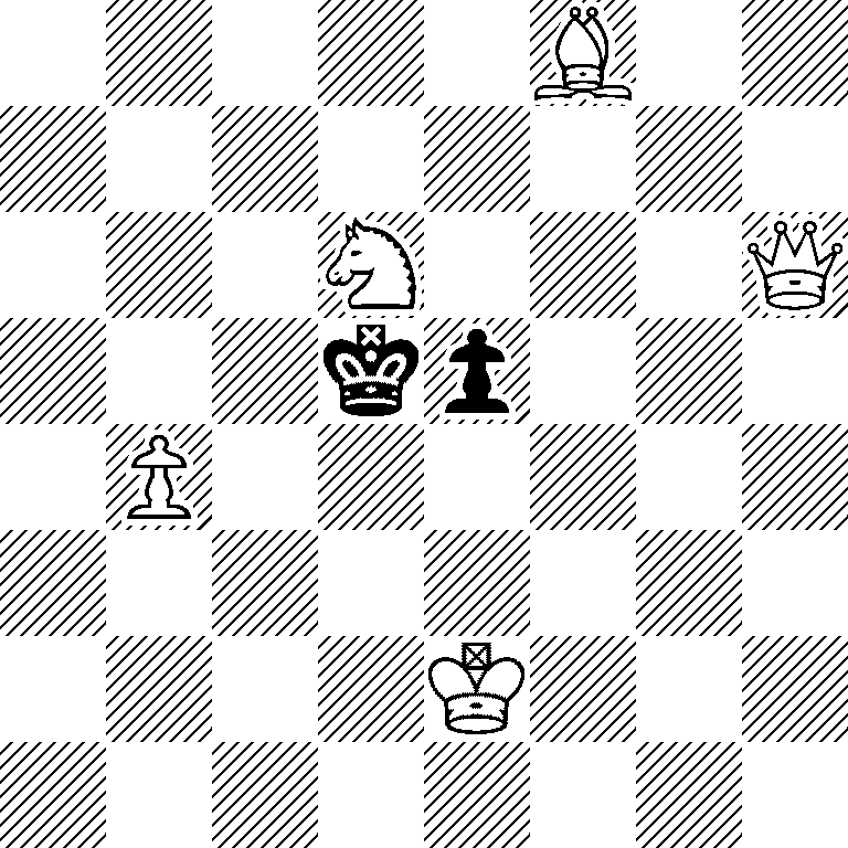 5B2/8/3N3Q/3kp3/1P6/8/4K3/8