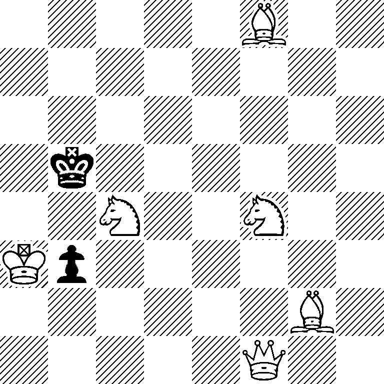 5B2/8/8/1k6/2N2N2/Kp6/6B1/5Q2