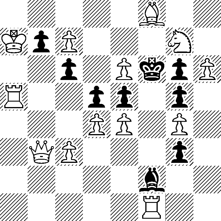 5B2/KpP3N1/2p1PkpP/R2pp1p1/3PP1P1/1QP3p1/5b2/5R2