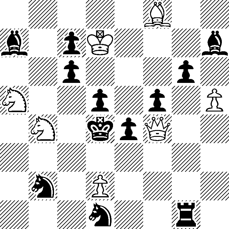 5B2/b1pK3b/2p3p1/N2p1p1P/1N1kpQ2/8/1n1P4/3n2r1