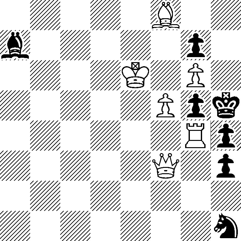 5B2/b5p1/4K1P1/5Ppk/6Rp/5Q1p/8/7n