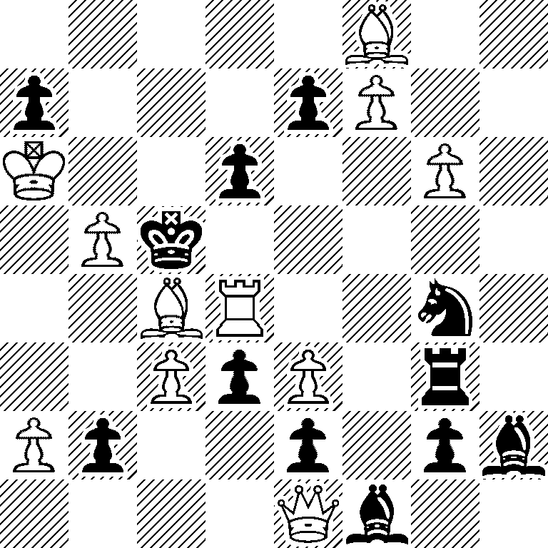 5B2/p3pP2/K2p2P1/1Pk5/2BR2n1/2PpP1r1/Pp2p1pb/4Qb2