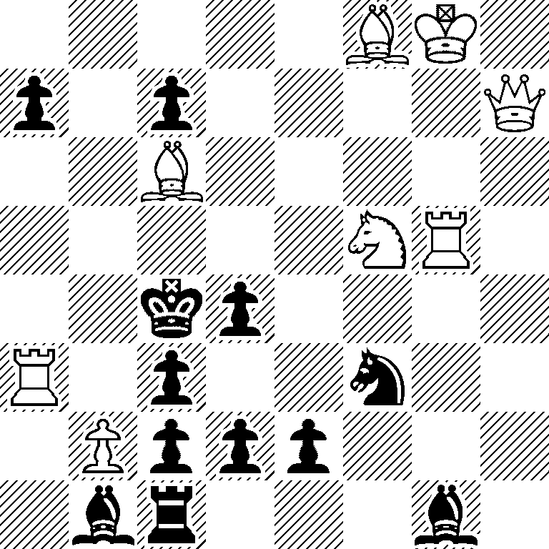 5BK1/p1p4Q/2B5/5NR1/2kp4/R1p2n2/1Pppp3/1br3b1