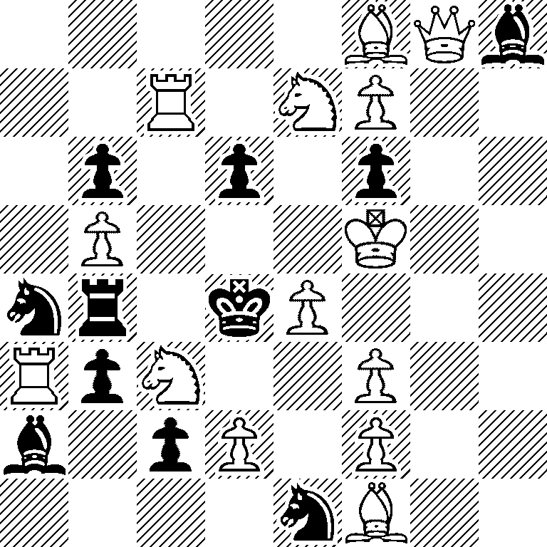 5BQb/2R1NP2/1p1p1p2/1P3K2/nr1kP3/RpN2P2/b1pP1P2/4nB2