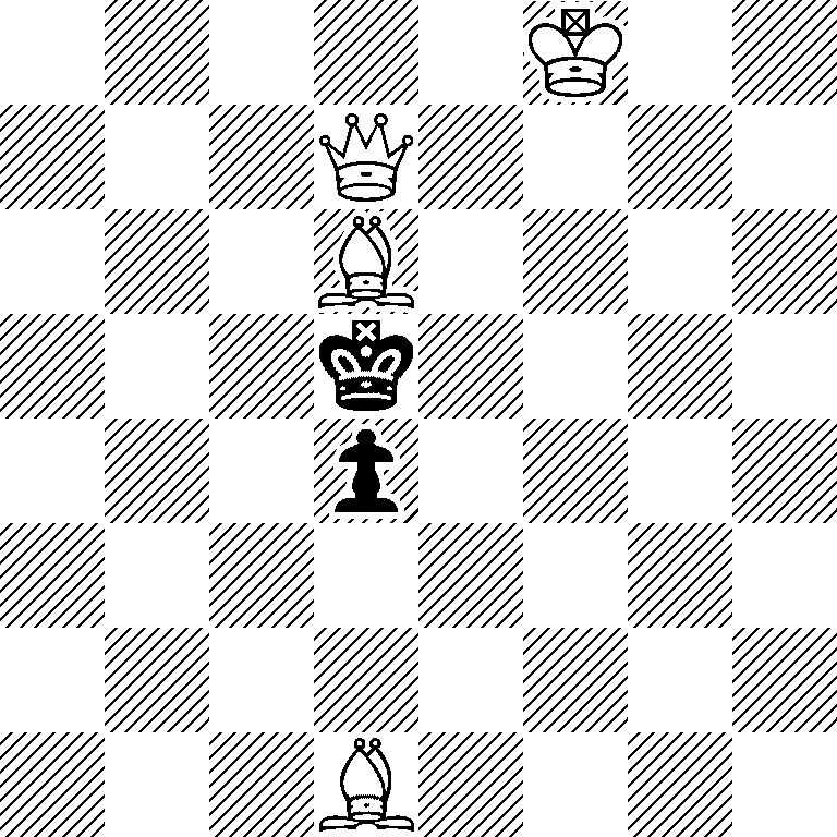 5K2/3Q4/3B4/3k4/3p4/8/8/3B4