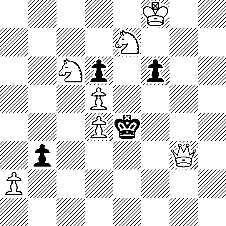 5K2/4N3/2Np1p2/3P4/3Pk3/1p4Q1/P7/8