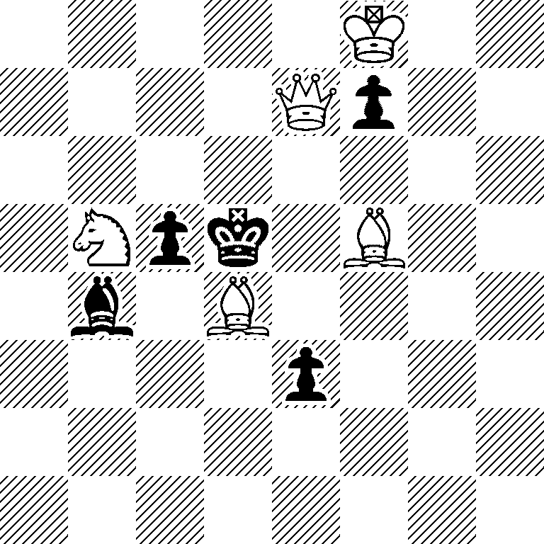 5K2/4Qp2/8/1Npk1B2/1b1B4/4p3/8/8
