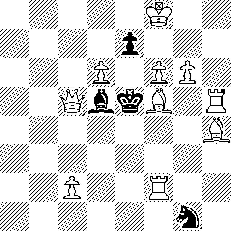 5K2/4p3/3P1PP1/2QbkB1R/7B/8/2P2R2/6n1