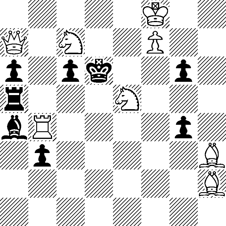 5K2/Q1N2P2/p1pk2p1/r3N3/bR4p1/1p5B/7B/8