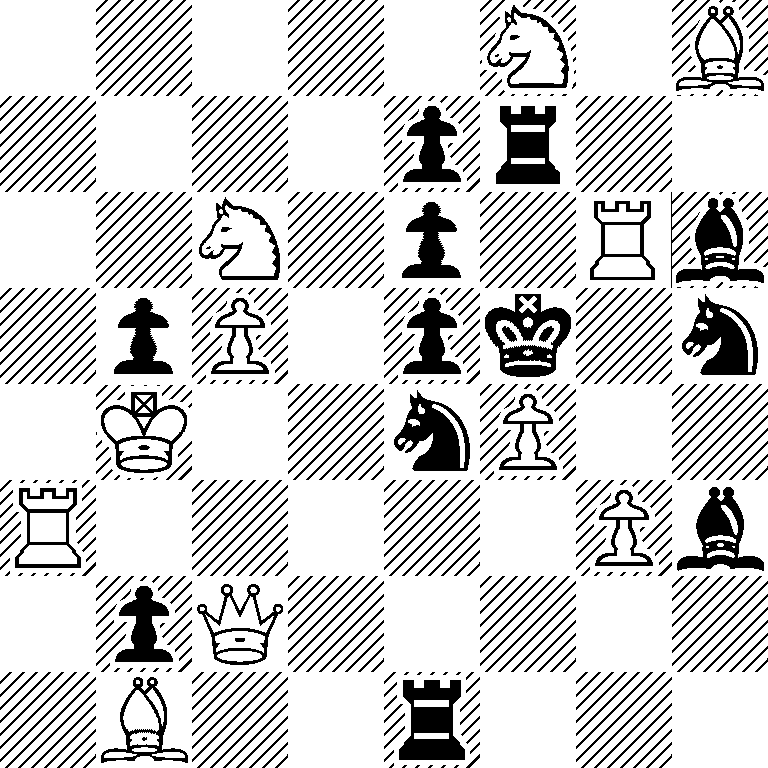5N1B/4pr2/2N1p1Rb/1pP1pk1n/1K2nP2/R5Pb/1pQ5/1B2r3