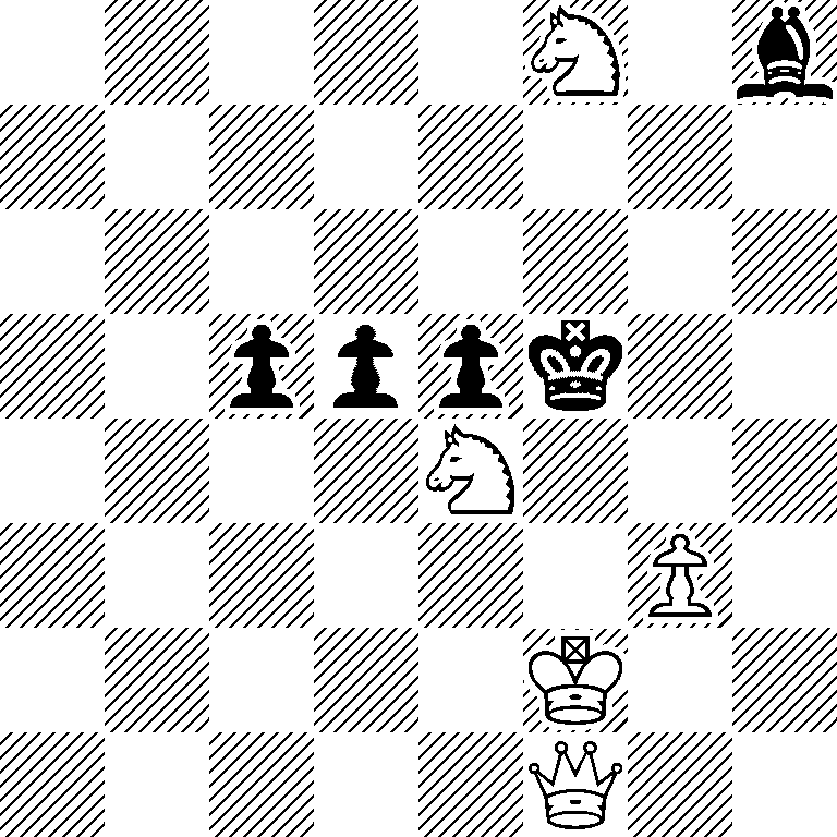 5N1b/8/8/2pppk2/4N3/6P1/5K2/5Q2