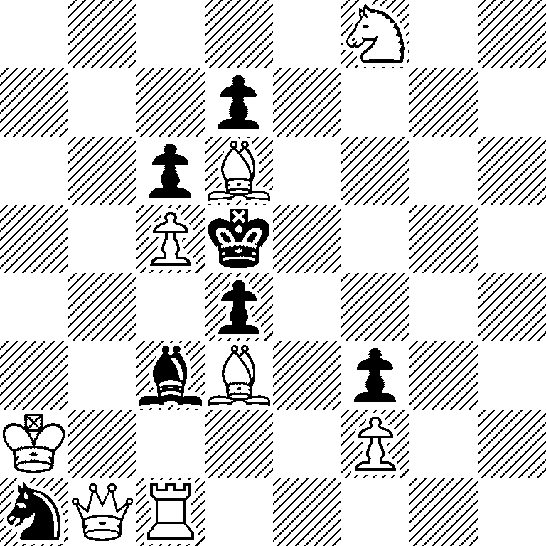 5N2/3p4/2pB4/2Pk4/3p4/2bB1p2/K4P2/nQR5