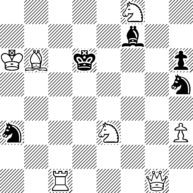 5N2/5b2/KB1k3p/7n/8/n3N2P/8/2R3Q1