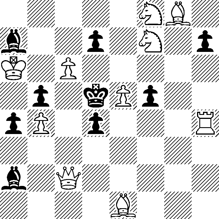 5NB1/b2p1N1p/K1P5/1p1kPp2/pP1p3R/8/b1Q5/4B3