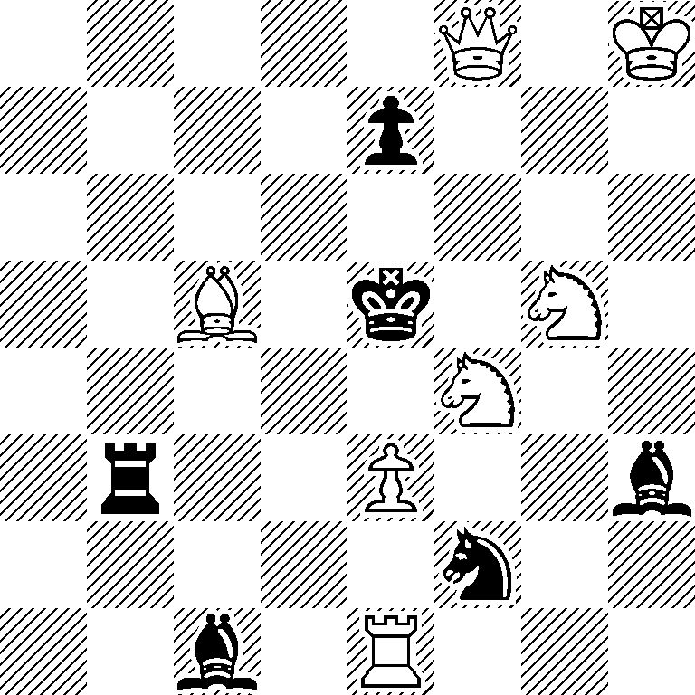 5Q1K/4p3/8/2B1k1N1/5N2/1r2P2b/5n2/2b1R3