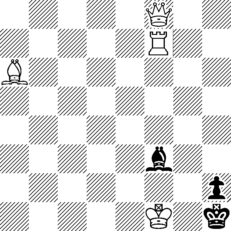 5Q2/5R2/B7/8/8/5b2/7p/5K1k