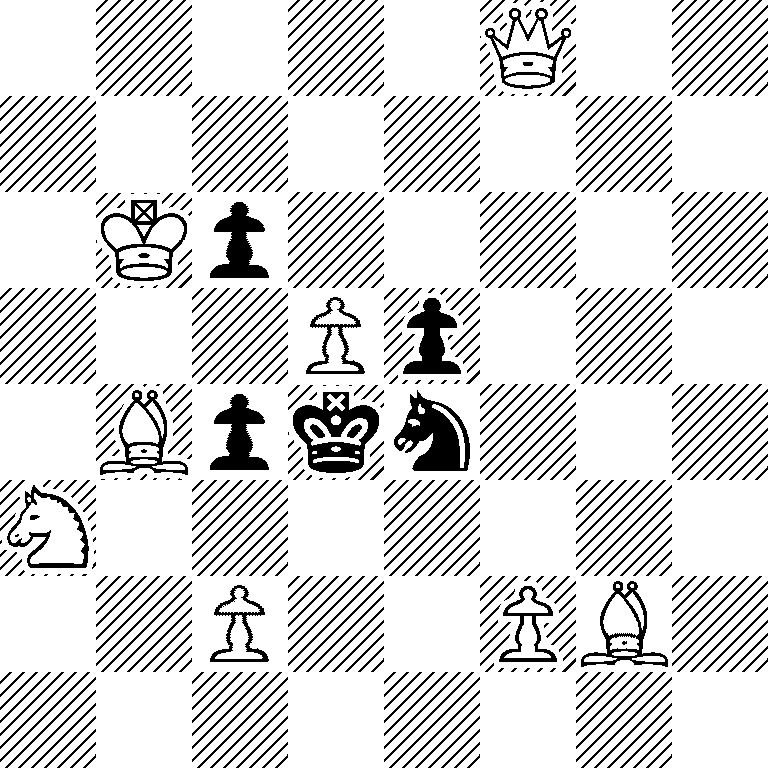 5Q2/8/1Kp5/3Pp3/1Bpkn3/N7/2P2PB1/8
