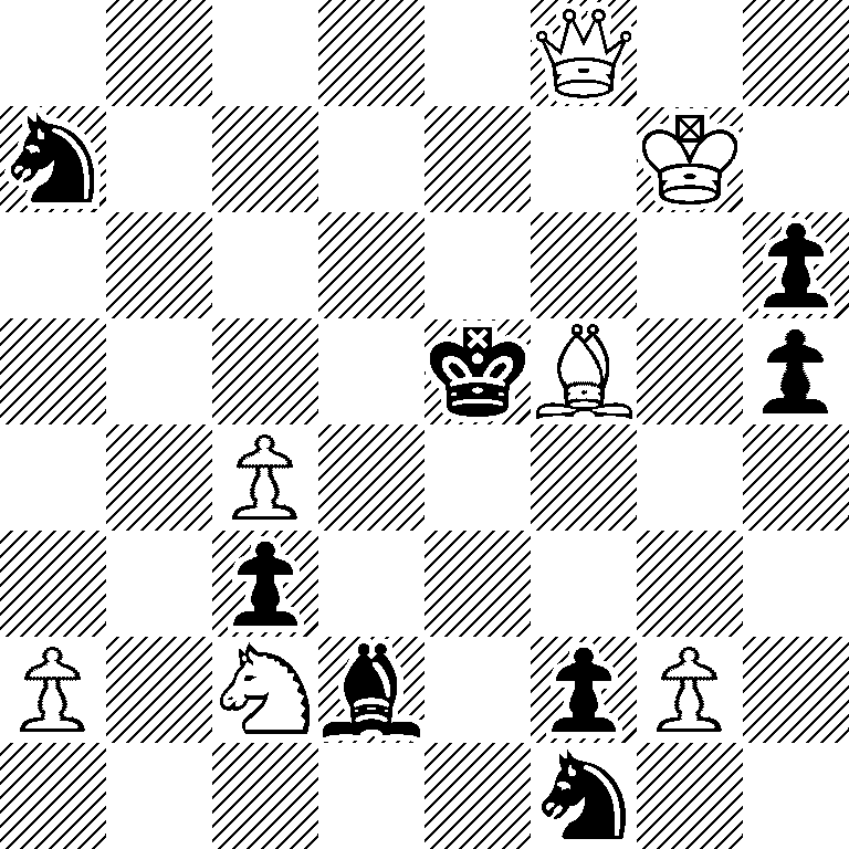 5Q2/n5K1/7p/4kB1p/2P5/2p5/P1Nb1pP1/5n2