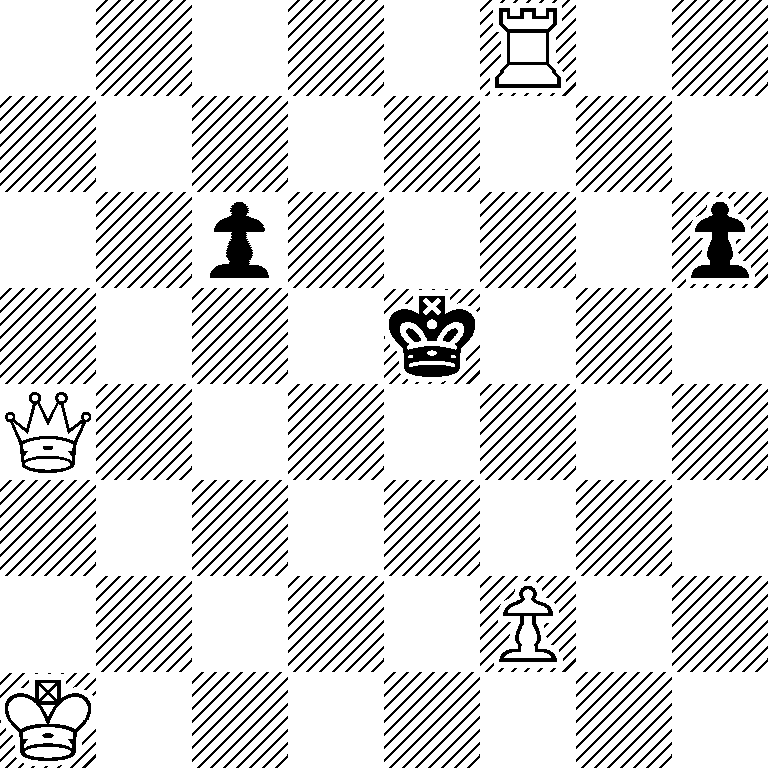5R2/8/2p4p/4k3/Q7/8/5P2/K7