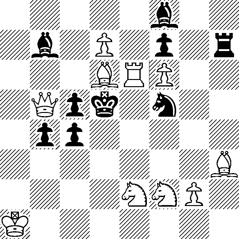 5b2/1b1P1p1r/3BRP2/1Qpk1n2/1pp5/7B/4NNP1/K7