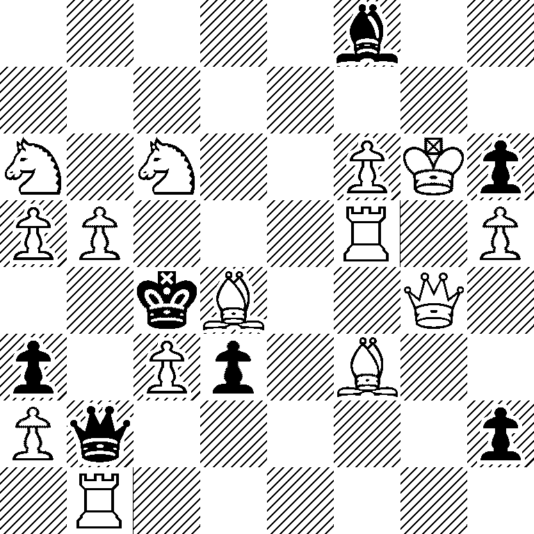 5b2/8/N1N2PKp/PP3R1P/2kB2Q1/p1Pp1B2/Pq5p/1R6