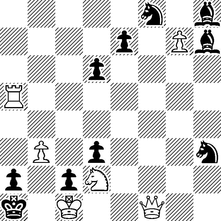 5n1b/4p1Pb/3p4/R7/8/1P1p3n/p1pN4/k1K2Q2